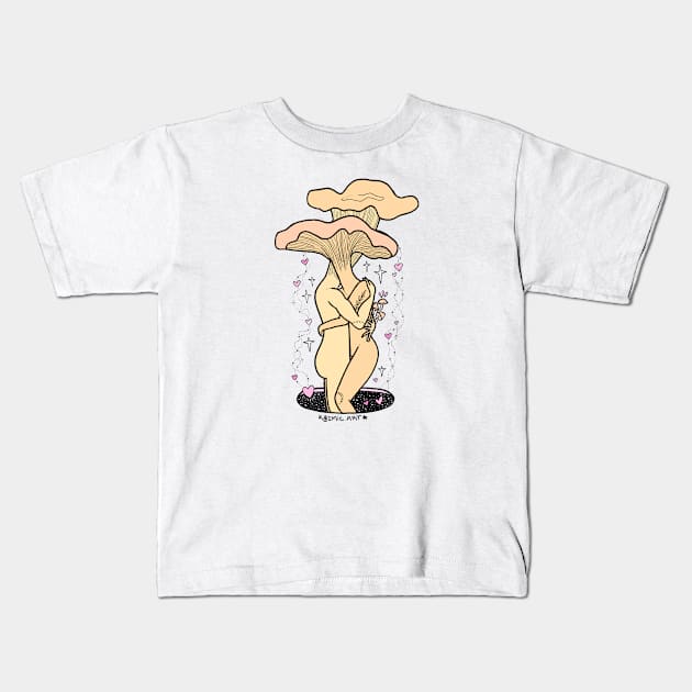 Chanterelle Lovers Kids T-Shirt by Kozmic Art